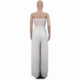 Wide leg, French, jumpsuit, casual, flared