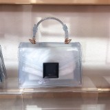 Jelly bag, transparent, PVC bag, gradient color, small square bag, handbag, one shoulder, diagonal span