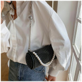 Pearl, portable, cylinder bag, chain, shoulder bag
