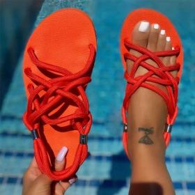 Round head, sandals, rope sandals