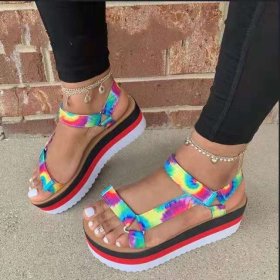 Color, thick soles, Velcro, sandals