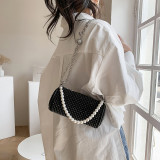 Pearl, portable, cylinder bag, chain, shoulder bag