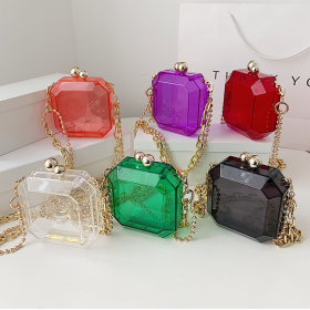 Transparent, acrylic, handbag, small square bag, banquet, hand bag