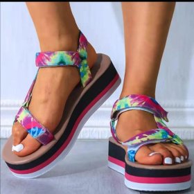 Color, thick soles, Velcro, sandals