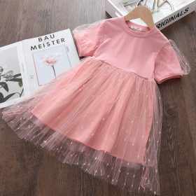Bubble sleeve, mesh, princess skirt, dress