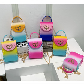 Mini Handbag, gradient, color jelly bag, PVC