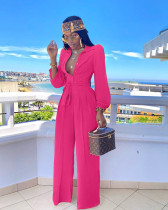 Casual, shirt collar, jumpsuit, belt included