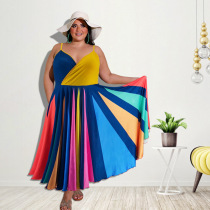 Irregular, multicolor, swing, dress