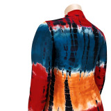Tie dye printing, hollow out, dress