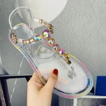 Color diamond, jelly, sandals, PVC, transparent, crystal sandals