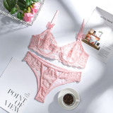 Lace, lace, pink, body shaping, underwear set