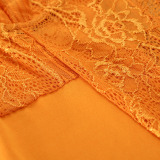 Lace stitching, large underwear, backless, suspender, nightdress