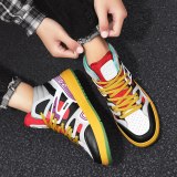 2021 Autumn High Top Men Sneakers Breathable Sneaker Man Platform Shoes Tennis Vulcanized Shoes Colorful Leather Casual Shoes