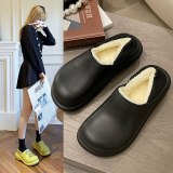 2021 New Winter Women Platform Slides Thick-soled Home Slippers Indoor Soft Bottom Warm Shoes Slip On Waterproof Plush Slippers