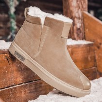 2021 Winter Men Boots Snow Boots Man Plush Keep Warm Outdoor Round Head Black Men's Platform Ankle Boot Fashion Designer Shoes