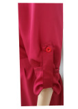 Asymmetric, shirt, pleated skirt, 9-point sleeve, lace up, shirt skirt