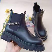 Martin boots, short boots, PU leather boots, chain, decoration