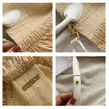 Tassel, straw woven, small bag, woven, single shoulder, Messenger Bag