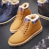 MILIKUYOU Fashion Cheap Men Winter Boots Warm Plush Snow Boots Man Comfortable Casual Shoes Outdoor Work Plush Ankle Boots 2021