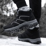 2021 Winter Solid Breathable Plush Cotton Shoes Walking Climbing Shoes Hunting Lace-up Unisex Sports Outdoor Warm Hiking Boots