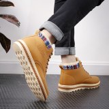 MILIKUYOU Fashion Cheap Men Winter Boots Warm Plush Snow Boots Man Comfortable Casual Shoes Outdoor Work Plush Ankle Boots 2021