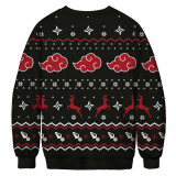 Christmas, auspicious cloud, elk digital printing, lovers, sweater