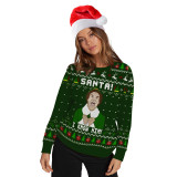 Christmas snowman, digital print, round neck sweater