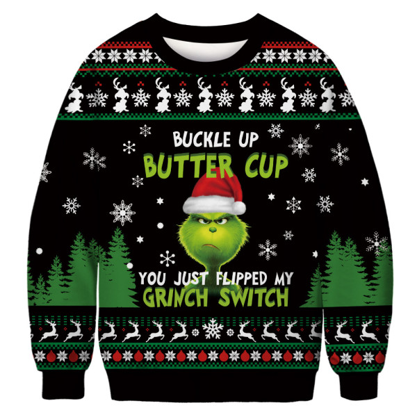 Christmas, auspicious cloud, elk digital printing, lovers, sweater