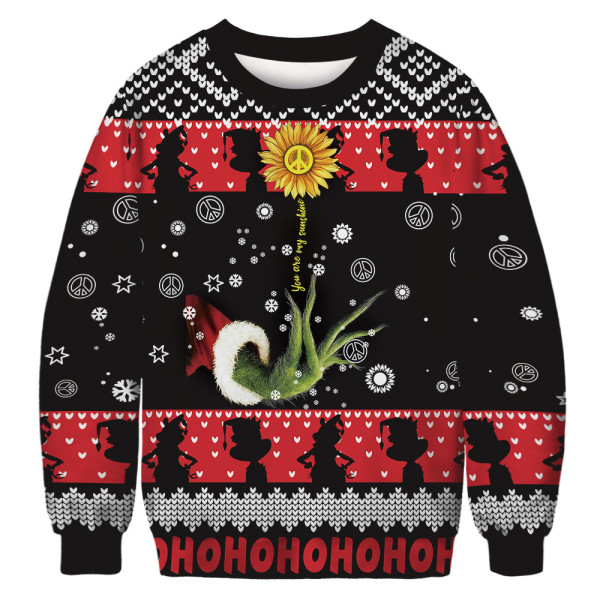 Christmas, auspicious cloud, elk digital printing, lovers, sweater