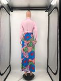 Digital printing, large skirt, belt included, dress