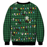 Christmas cow, digital printing, round neck, sweater, loose long sleeved shirt