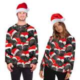 Christmas snowman, digital print, round neck sweater