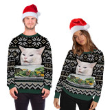 Christmas snowman, digital print, round neck sweater