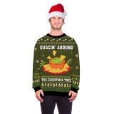 Christmas, digital printing, lovers, round neck, long sleeved sweater