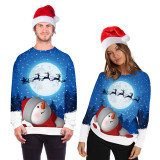 Christmas snowman, digital print, round neck sweater