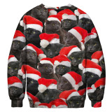 Christmas snowman, digital print, round neck sweater
