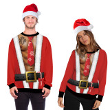 Christmas, digital printing, lovers, round neck, long sleeved sweater