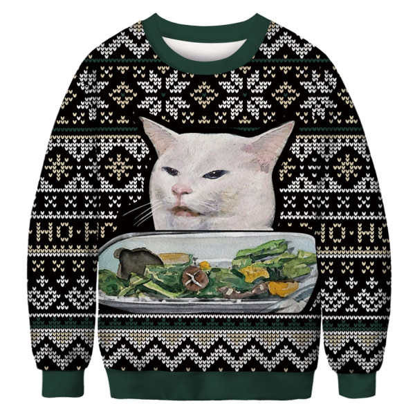 Christmas snowman, digital print, round neck sweater