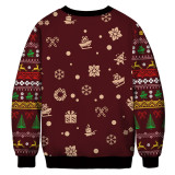 Christmas, auspicious cloud, elk digital printing, lovers, sweater