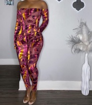 Sexy, off shoulder, printed, Jumpsuit