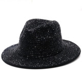 Hand drill, woolen cloth, top hat, male, English, Lun retro jazz hat
