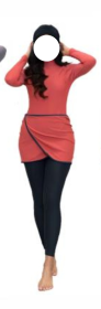 Muslim, Shanan, hot spring, conservative swimsuit, three piece set