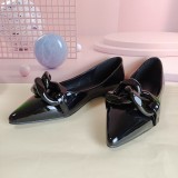 Baotou, flat sole shoes, large buttons, candy colored women's shoes
