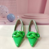 Baotou, flat sole shoes, large buttons, candy colored women's shoes