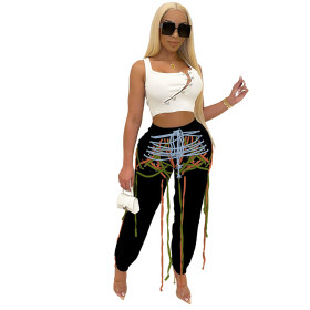 Fashion, trend, corns, wearing rope, colorful, trousers