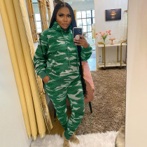 Sports suit, camouflage, two piece set
