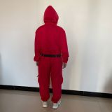 Halloween,  cos suit, carnival, Red Jumpsuit