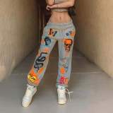 Cartoon printing, sports, leisure, trousers
