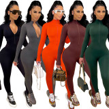 Sports, leisure, tight fitting, long sleeved, Jumpsuit