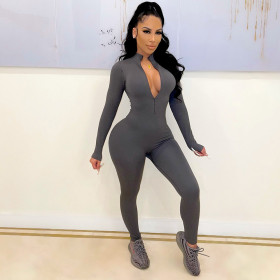 Sports, leisure, tight fitting, long sleeved, Jumpsuit
